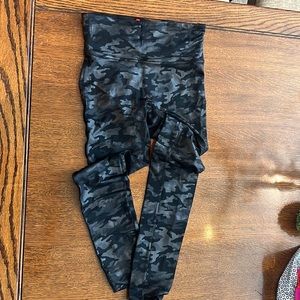 Spanx faux leather camo leggings